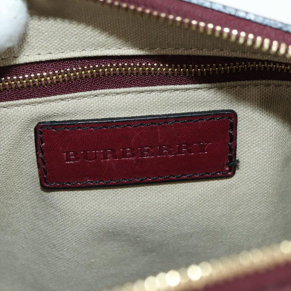 BURBERRY Nova Check Boston Bag Canvas 2way Beige Gold Auth 177707V