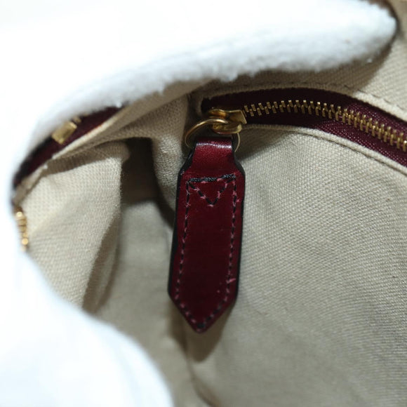 BURBERRY Nova Check Boston Bag Canvas 2way Beige Gold Auth 177707V