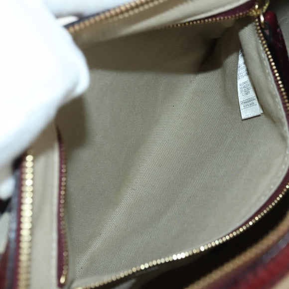 BURBERRY Nova Check Boston Bag Canvas 2way Beige Gold Auth 177707V
