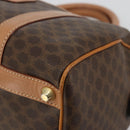 CELINE Macadam Canvas Boston Bag PVC Leather Brown Gold Auth 177712A-14