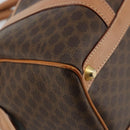 CELINE Macadam Canvas Boston Bag PVC Leather Brown Gold Auth 177712A-15