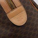 CELINE Macadam Canvas Boston Bag PVC Leather Brown Gold Auth 177712A-12