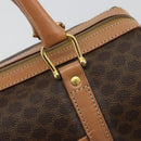 CELINE Macadam Canvas Boston Bag PVC Leather Brown Gold Auth 177712A-17