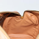 CELINE Macadam Canvas Boston Bag PVC Leather Brown Gold Auth 177712A-19
