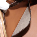 CELINE Macadam Canvas Boston Bag PVC Leather Brown Gold Auth 177712A-11