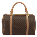 CELINE Macadam Canvas Boston Bag PVC Leather Brown Gold Auth 177712A-2