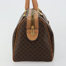 CELINE Macadam Canvas Boston Bag PVC Leather Brown Gold Auth 177712A-3