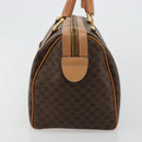 CELINE Macadam Canvas Boston Bag PVC Leather Brown Gold Auth 177712A-4
