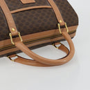 CELINE Macadam Canvas Boston Bag PVC Leather Brown Gold Auth 177712A-7