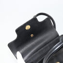 Christian Dior Hand Bag Leather Black Gold Auth 177713-15