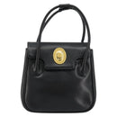 Christian Dior Hand Bag Leather Black Gold Auth 177713-2
