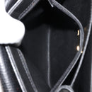Christian Dior Hand Bag Leather Black Gold Auth 177713-21