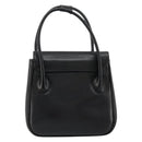Christian Dior Hand Bag Leather Black Gold Auth 177713-3