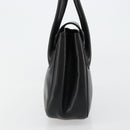 Christian Dior Hand Bag Leather Black Gold Auth 177713-4