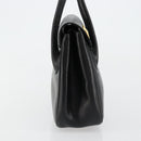 Christian Dior Hand Bag Leather Black Gold Auth 177713-5