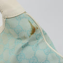 GUCCI GG Canvas Jackie Schultertasche Hellblau Gold 001 4057 Auth 177714-8