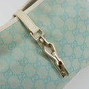 GUCCI GG Canvas Jackie Schultertasche Hellblau Gold 001 4057 Auth 177714-19
