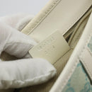 GUCCI GG Canvas Jackie Schultertasche Hellblau Gold 001 4057 Auth 177714-11