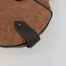 CELINE C Macadam Canvas Chain Shoulder Bag Suede Brown Gold Auth 177715A-9