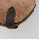 CELINE C Macadam Canvas Chain Shoulder Bag Suede Brown Gold Auth 177715A-15
