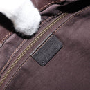 CELINE C Macadam Canvas Chain Shoulder Bag Suede Brown Gold Auth 177715A-18