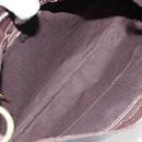 CELINE C Macadam Canvas Chain Shoulder Bag Suede Brown Gold Auth 177715A-11