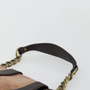 CELINE C Macadam Canvas Chain Shoulder Bag Suede Brown Gold Auth 177715A-8