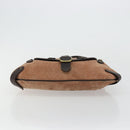 CELINE C Macadam Canvas Chain Shoulder Bag Suede Brown Gold Auth 177715A-5