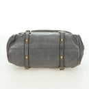 Miu Miu Hand Bag Leather 2way Gray Gold Auth 177717SAM-5