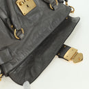 Miu Miu Hand Bag Leather 2way Gray Gold Auth 177717SAM-21