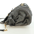 Miu Miu Hand Bag Leather 2way Gray Gold Auth 177717SAM-3