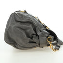 Miu Miu Hand Bag Leather 2way Gray Gold Auth 177717SAM-4
