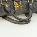 Miu Miu Hand Bag Leather 2way Gray Gold Auth 177717SAM-7