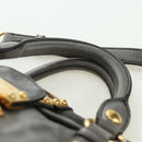 Miu Miu Hand Bag Leather 2way Gray Gold Auth 177717SAM-8