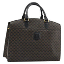 CELINE Macadam Canvas Hand Bag PVC Leather Black Gold Auth 177722-1