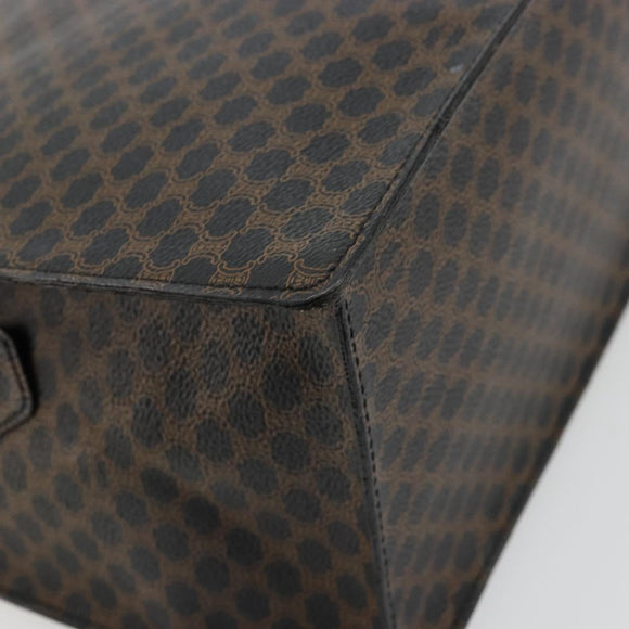 CELINE Macadam Canvas Hand Bag PVC Leather Black Gold Auth 177722