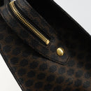 CELINE Macadam Canvas Hand Bag PVC Leather Black Gold Auth 177722-14