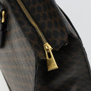 CELINE Macadam Canvas Hand Bag PVC Leather Black Gold Auth 177722-17