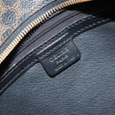 CELINE Macadam Canvas Hand Bag PVC Leather Black Gold Auth 177722-18