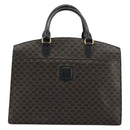 CELINE Macadam Canvas Hand Bag PVC Leather Black Gold Auth 177722-2