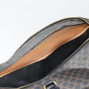CELINE Macadam Canvas Hand Bag PVC Leather Black Gold Auth 177722-24