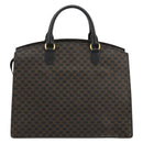 CELINE Macadam Canvas Hand Bag PVC Leather Black Gold Auth 177722-3