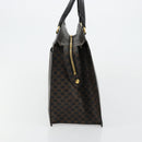 CELINE Macadam Canvas Hand Bag PVC Leather Black Gold Auth 177722-5