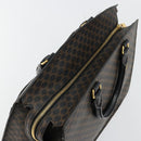 CELINE Macadam Canvas Hand Bag PVC Leather Black Gold Auth 177722-6