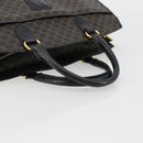 CELINE Macadam Canvas Hand Bag PVC Leather Black Gold Auth 177722-7