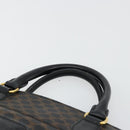 CELINE Macadam Canvas Hand Bag PVC Leather Black Gold Auth 177722-8