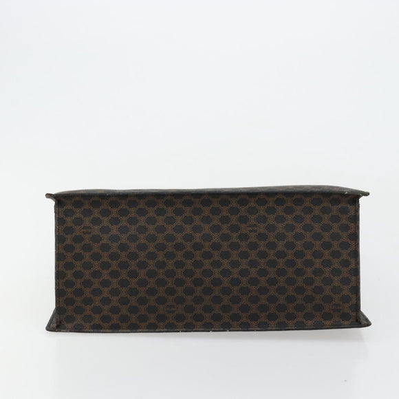 CELINE Macadam Canvas Hand Bag PVC Leather Black Gold Auth 177722