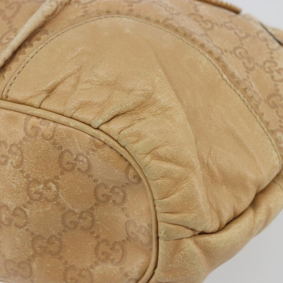 GUCCI GG Canvas Guccissima Tote Bag Leather Beige Gold 211955 Auth 177726