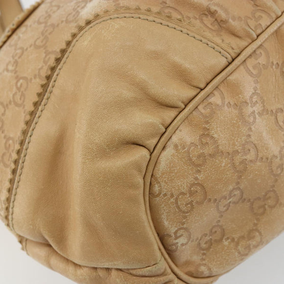 GUCCI GG Canvas Guccissima Tote Bag Leather Beige Gold 211955 Auth 177726