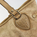 GUCCI GG Canvas Guccissima Tote Bag Leather Beige Gold 211955 Auth 177726-17